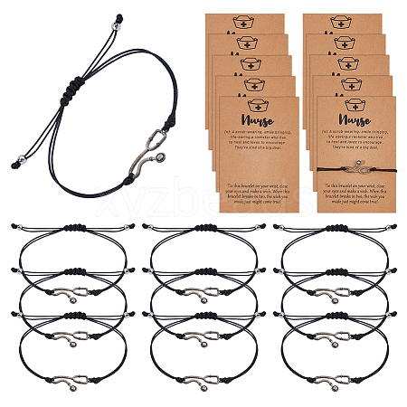 10Pcs Alloy Stethoscope Link Bracelets BJEW-DC0001-16-1