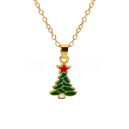 Christmas Alloy Enamel Pendant Necklaces FS-WGA5363-05-1