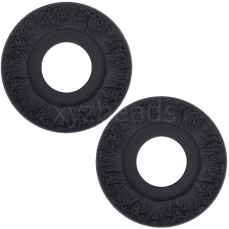 2Pcs Round Ring Imitation Leather Chandelier Base FIND-CN0002-09A-1