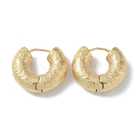 Texture Rings Brass Hoop Earrings for Women EJEW-H006-06A-G-1