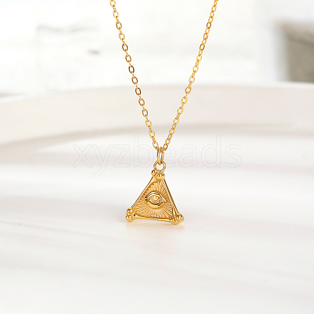 Elegant Stainless Steel Triangle Pendant Necklace for Women's Daily Wear YJ9292-1-1