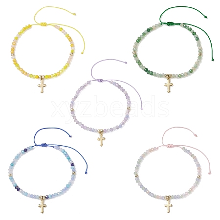04 Stainless Steel Tiny Cross Charms Bracelets BJEW-JB12669-1