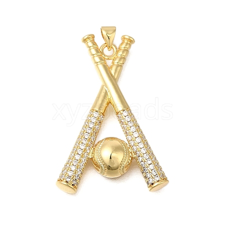 Rack Plating Brass Micro Pave Cubic Zirconia Pendants ZIRC-F142-32C-G-1