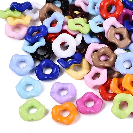 Opaque Acrylic European Beads OACR-Q197-07-A-1