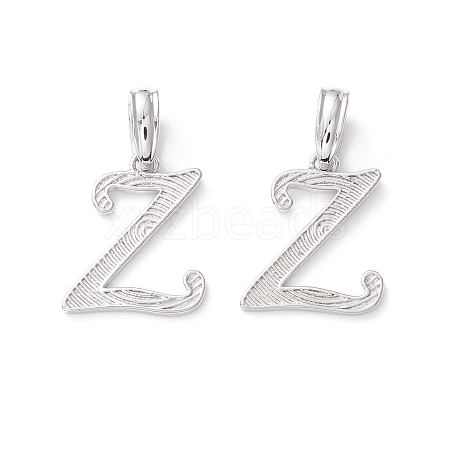 Rack Plating Eco-Friendly Brass Letter Pendants KK-K265-02P-Z-1