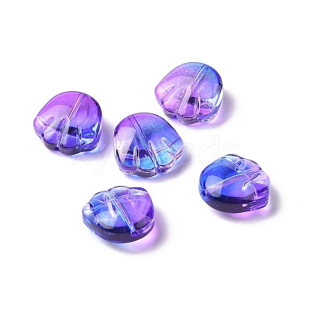 Transparent Spray Painted Glass Beads GLAA-I050-12J-1