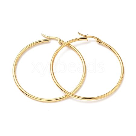 PVD Vacuum Plating 201 Stainless Steel Hoop Earrings with 304 Stainless Steel Pins for Women EJEW-D279-12G-01-1