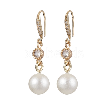 Acrylic Pearl Pendants Dangle Earrings EJEW-JE06017-1