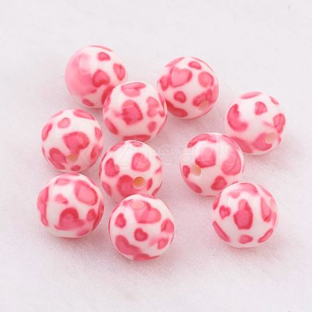 Spray Painted Resin Beads GLAA-F049-A17-1