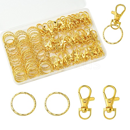 60Pcs Alloy Swivel Lobster Claw Clasps FIND-YW0004-54G-1