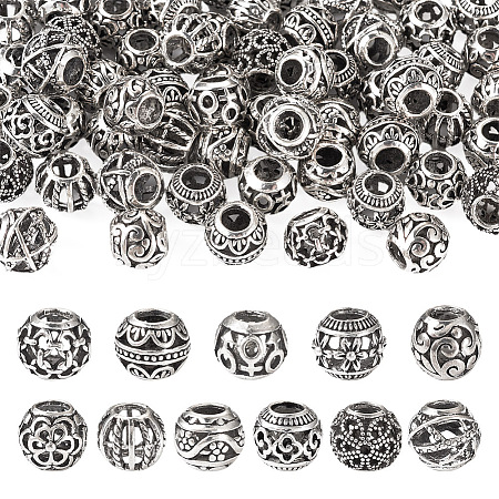 66pcs 11 style Tibetan Style Alloy European Beads FIND-TA0001-98-1