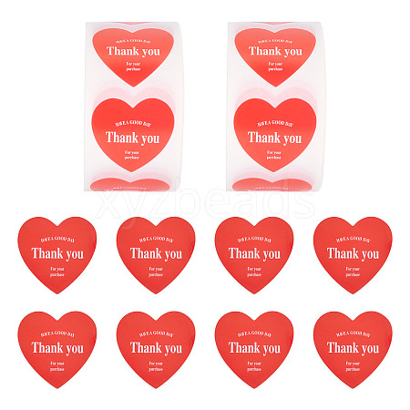 2Roll Heart with Thank You Roll Stickers DIY-TA0013-58C-1