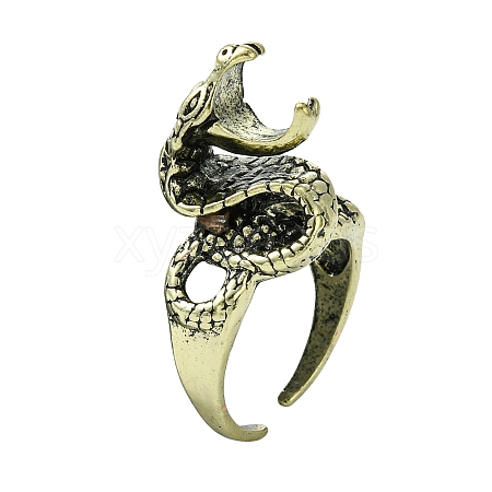 Snake Alloy Cigarette Holder Ring RJEW-K275-25AB-1