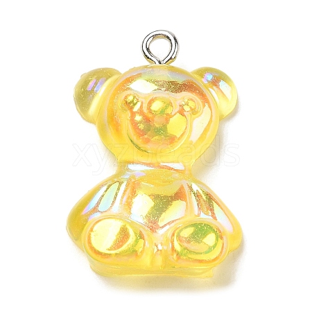 Transparent Resin Pendants RESI-M033-01B-1