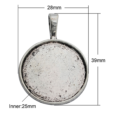 Alloy Pendant Cabochon Settings X-PALLOY-A13368-AS-RS-1