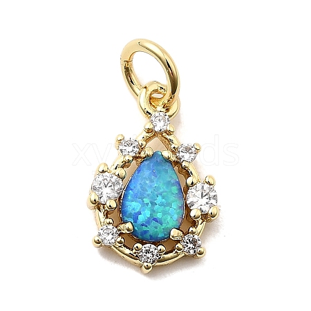 Synthetic Opal Teardrop Charms KK-H089-04A-02-1