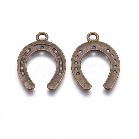 Tibetan Style Alloy Horseshoe Pendants TIBEP-23708-AB-NR-1