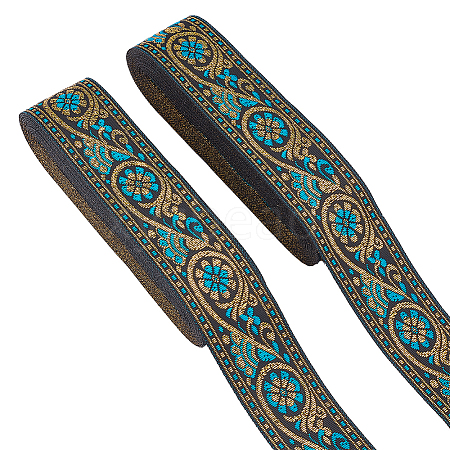 Ethnic style Embroidery Polyester Ribbons OCOR-WH0063-30A-1
