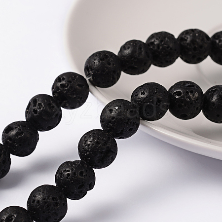 1Strand Natural Lava Rock Beads Strands X-g434-9-1