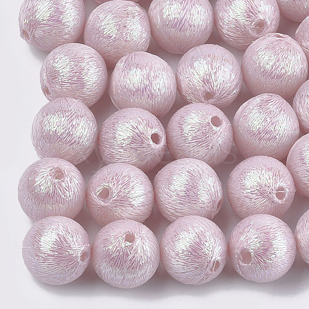 Polyester Thread Fabric Covered Beads WOVE-T009-18mm-04-1