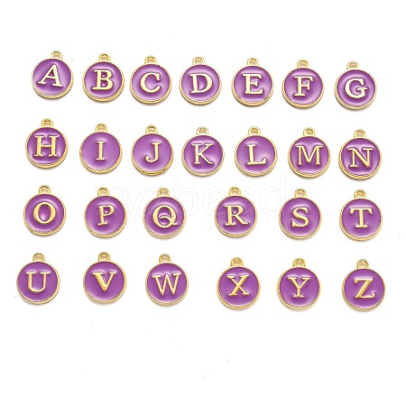 Initial Letter A~Z Alphabet Enamel Charms ENAM-X0018-12-1
