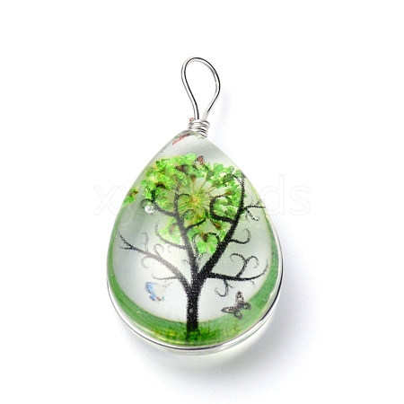 Transparent Glass Pendants GLAA-SZC0001-01E-1