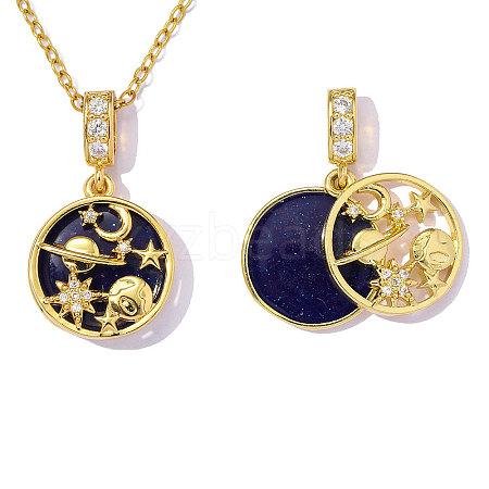 Brass Micro Pave Clear Cubic Zirconia Pendants CU-OY001-66G-1