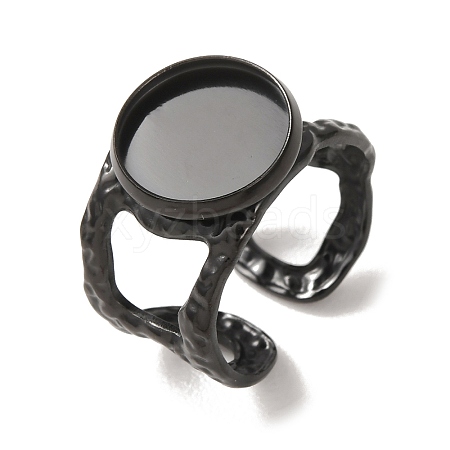 Hammered 304 Stainless Steel Cuff Ring Components SA-CBAC0DF-02C-EB-1