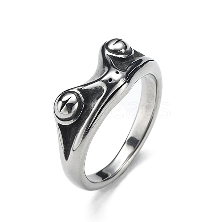 Titanium Steel Frog Finger Rings PW-WGF4234-06-1