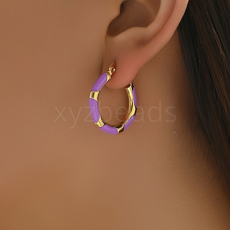 Stainless Steel Enamel Earrings Hoop Earrings LP9659-4-1