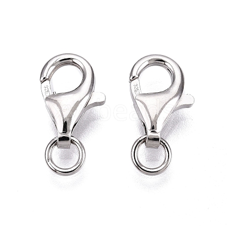 Anti-Tarnish 925 Sterling Silver Lobster Claw Clasps STER-N016-36P-1