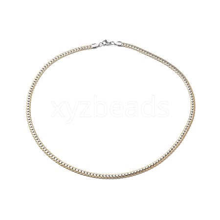 304 Stainless Steel Cuban Link Chain Necklace for Men Women NJEW-E093-03GP-02-1