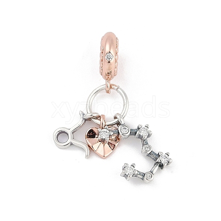 Brass Pendants with Cubic Zirconia KK-Q015-01D-1