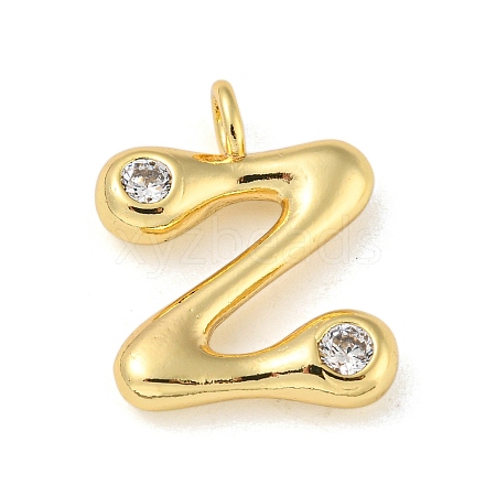 Rack Plating Brass Micro Pave Cubic Zirconia Pendants KK-A200-24G-Z-1