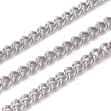 Tarnish Resistant 201 Stainless Steel Curb Chain STAS-I107-17P-1