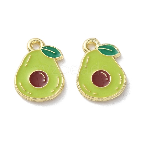 Fruit Alloy Enamel Charms PALLOY-S058-01LG-26-1