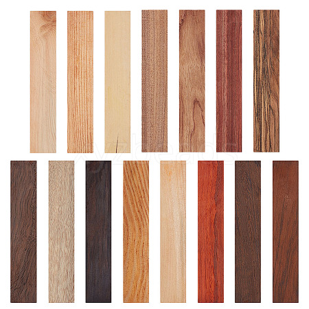 15Pcs 15 Colors Wood Blank Bookmarks for DIY Engraved Craft WOOD-ME0001-05-1