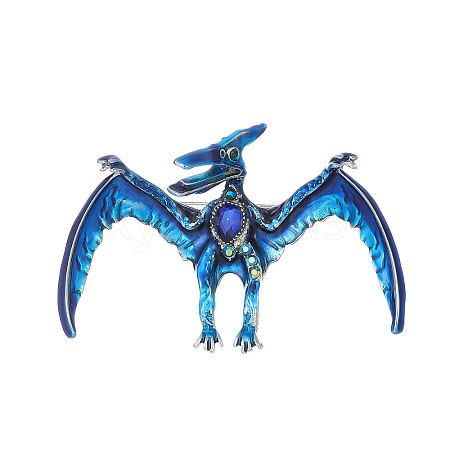 Pterosaurs Alloy Rhinestone Brooch JEWB-Z031-01AS-1