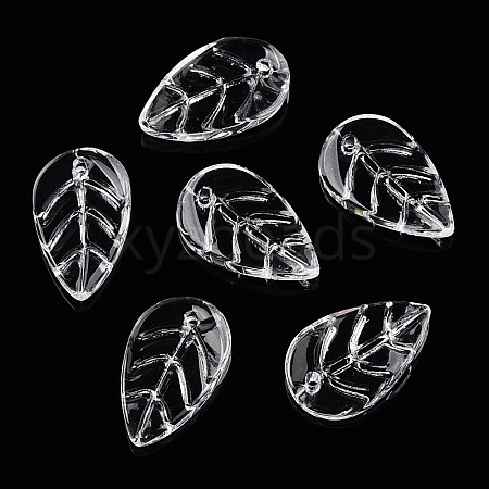 Transparent Glass Petal Beads GLAA-N001-09-1