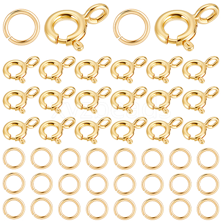 Brass Spring Ring Clasps KK-BBC0025-65-1