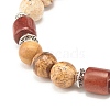 Natural Picture Jasper Beaded Stretch Bracelet for Women or Men BJEW-JB07732-02-5