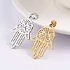 Hamsa Hand/Hand of Fatima/Hand of Miriam 304 Stainless Steel Pendants STAS-F016-18-1