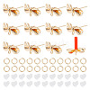 GOMAKERER DIY Bowknot Brass Stud Earring Making Findings Kits DIY-GO0001-33-1