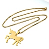 304 Stainless Steel Unicorn Pendant Necklaces NJEW-S007-13G-3