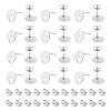 Unicraftale 60Pcs 201 Stainless Steel Textured Flat Round Stud Earring Findings STAS-UN0052-81-1