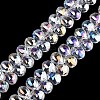 Electroplate Baking Paint Transparent Glass Beads Strands GL-N005-02A-C16-1