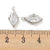 304 Stainless Steel Cubic Zirconia Pendants STAS-L278-006P-01-3