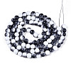 Two Tone Opaque Baking Paint Glass Beads Strands DGLA-Q027-8mm-04-2