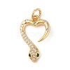 Brass Micro Pave Cubic Zirconia Pendants ZIRC-P121-03A-G-1