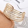 Electrophoresis Iron Cuff Bangles for Women BJEW-M057-05G-5